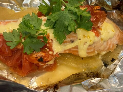 鮭のマヨトマ焼き